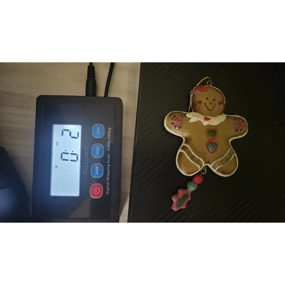 Resin Gingerbread Cookie‎ Christmas Ornament Patchwork White Scarf Hanging Charm
